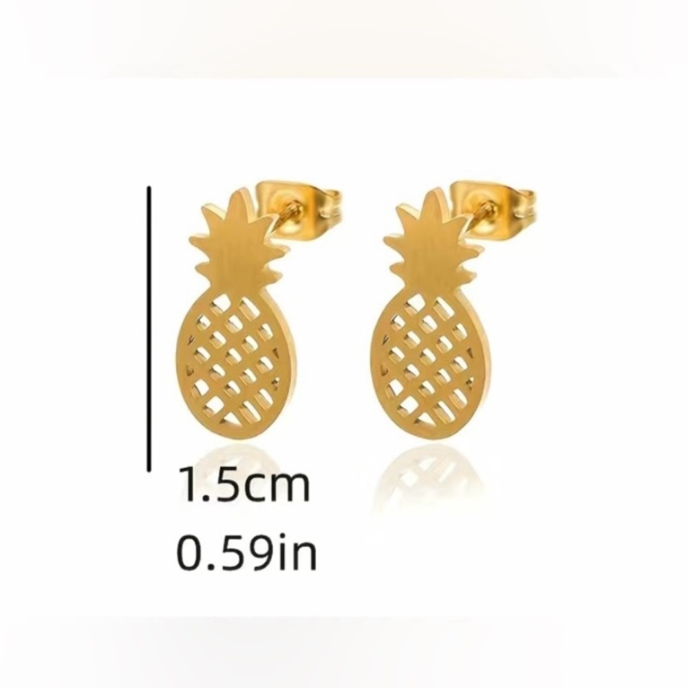 Pineapple Bundle of soap dish/jewelry dish and earring studs - Picture 6 of 11